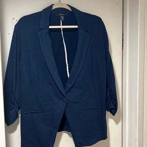 Style & co. Navy blazer size XL with ruched 3/4 sleeve